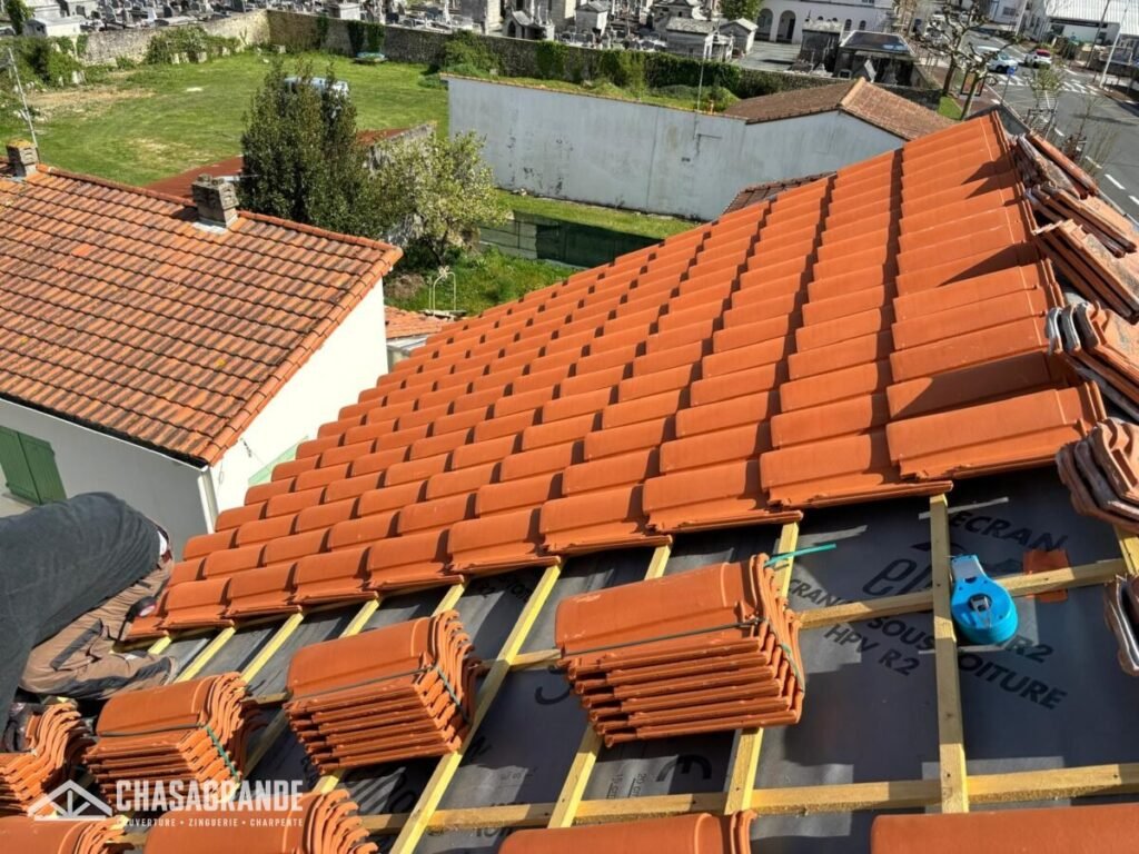 Couverture, Réfection toiture, Pose pare-pluie, Remplacement liteaux, Remplacement contre-liteaux